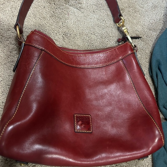 Dooney & Bourke Red Leather Hobo Bag - Picture 1 of 7